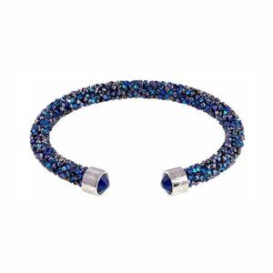 Swarovski blue purple crystal cuff bracelet (Small)